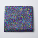 Purple, Blue + Green Squares Lightweight Woven Fabric - 35" x 248" Default Title