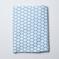 Blue + White Dot Print Quilting Weight Woven Fabric - 26" x 88" Default Title