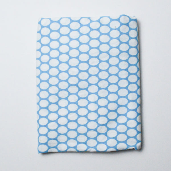 Blue + White Dot Print Quilting Weight Woven Fabric - 26" x 88" Default Title