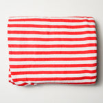 Red + White Striped Puckered Texture Knit Fabric Tube - 50" x 72"
