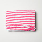 Pink + White Striped Puckered Texture Knit Fabric Tube - 36" x 44"