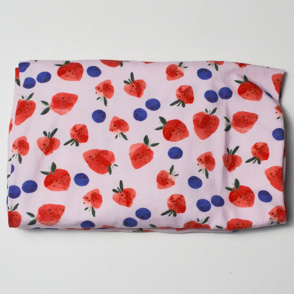 Berry Print Soft Stretchy Knit Fabric - 40" x 58"