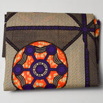 Purple, White + Orange Wax Print Woven Fabric - 42" x 64"