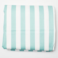 Teal + White Striped Woven Upholstery Fabric - 60" x 140"