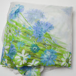 Blue + White Sheer Floral Curtain - 78" x 160"