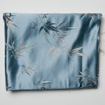 Blue Leaf Pattern Silky Jacquard Woven Fabric - 30" x 72"