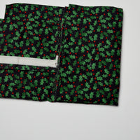 Green + Red Holly Quilting Cotton Fabric - 44" x 76"
