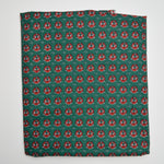 Green + Red Rocking Horse + Horn Print Woven Fabric - 42" x 96"