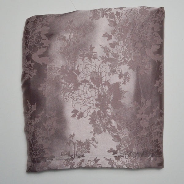 Mauve Jacquard Floral Satiny Woven Fabric - 62" x 144"