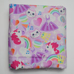 Unicorns, Rainbows + Kittens Print Quilting Weight Woven Fabric - 42" x 140"