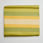 Green + Yellow Striped Midweight Woven Cotton Fabric - 54" x 144"