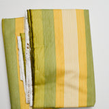 Green + Yellow Striped Midweight Woven Cotton Fabric - 54" x 144"