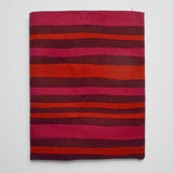 Red + Maroon Striped Woven Upholstery Fabric - 24" x 50"