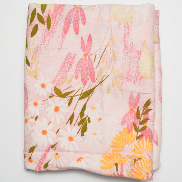 Pink + Orange Floral Woven Fabric - 25" x 64"