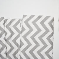 Gray + White Chevron Woven Canvas Fabric - 56" x 144"