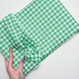 Green Gingham Woven Synthetic Fabric - 50" x 160"