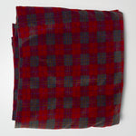 Red Plaid Thick Velvety Fabric - 44" x 88"