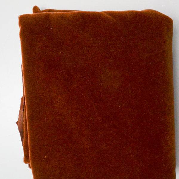 Warm Brown Stiff Velvety Upholstery Fabric - 40" x 56"