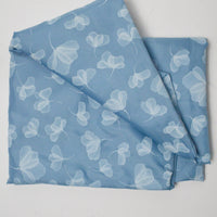 Blue Floral Synthetic Woven Fabric - 60" x 114"