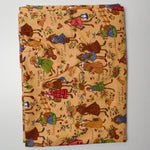 Brown Village Garden Print Quilting Weight Fabric - 44" x 72"