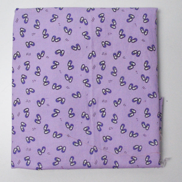 Purple Ballet Shoes Quilting Weight Fabric - 43" x 47"