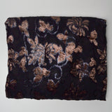 Sheer Black + Brown Velvet Floral Fabric - 42" x 144"