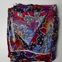 Colorful Leaf Print Drapey Rayon Woven Fabric - 42" x 208"