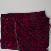 Reddish-Pink Leopard Pattern Chenille Woven Fabric - 37" x 44"