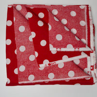 Red + White Dot Print Woven Fabric - 46" x 108"