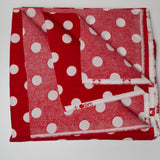 Red + White Dot Print Woven Fabric - 46" x 108"