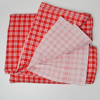 Red + White Plaid Print Quilting Weight Woven Fabric - 44" x 200"