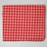 Red + White Plaid Print Quilting Weight Woven Fabric - 44" x 200"