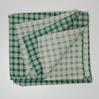 Green + White Plaid Print Quilting Weight Woven Fabric - 46" x 82"