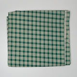 Green + White Plaid Print Quilting Weight Woven Fabric - 46" x 82"