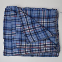 Blue Plaid Flannel Woven Fabric - 44" x 84"