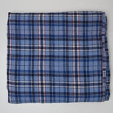 Blue Plaid Flannel Woven Fabric - 44" x 84"