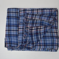 Blue Plaid Flannel Woven Fabric - 44" x 74"