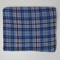 Blue Plaid Flannel Woven Fabric - 44" x 74"