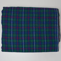 Green Plaid Flannel Woven Fabric - 44" x 132"