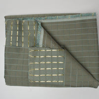 Green + Teal Grid Woven Drapery Fabric - 54" x 56"