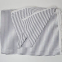 Gray + White Striped Smooth Shirt Weight Woven Fabric - 56" x 132"