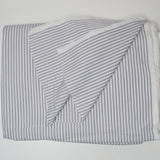 Gray + White Striped Smooth Shirt Weight Woven Fabric - 56" x 132"