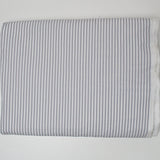 Gray + White Striped Smooth Shirt Weight Woven Fabric - 56" x 132"