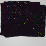 Black Fabric with Mirrored Rainbow Embellishments - 46" x 128"