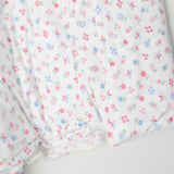 Pink + Blue Floral Print Brushed Flannel Fabric - 45" x 240"