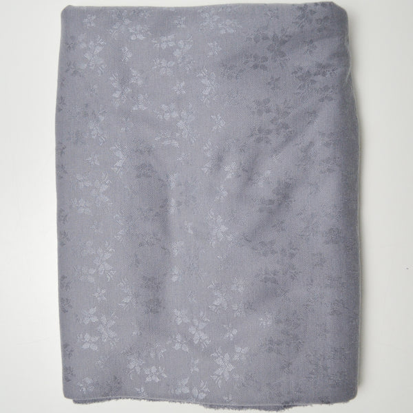 Subtle Silver Floral Gray Knit Fabric - 64" x 116"