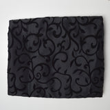 Black Leaf Raised Velvet Pattern Upholstery Fabric - 58" x 78"