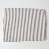 Blue + White Striped Ticking Fabric - 54" x 56"