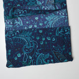 Blue + Teal Paisley Flowy Woven Apparel Fabric - 58" x 88"