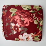 Red Floral Thick Polyester Double Knit Fabric - 63" x 255"